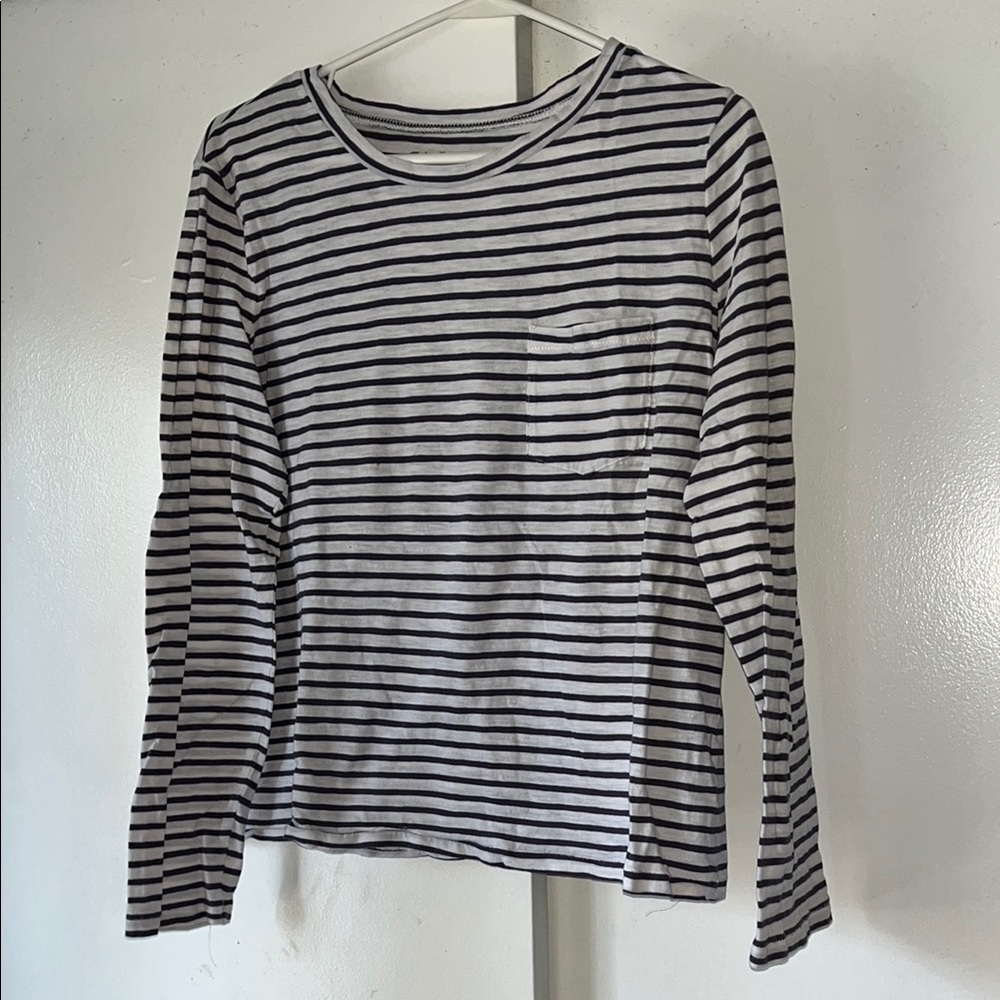 🍯XL Madewell 100% cotton striped long sleeve (1-05)